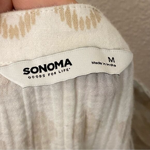 Sonoma Tiered Maxi Dress gauze muslin 100% Cotton Boho square neck oversized M - Picture 10 of 13